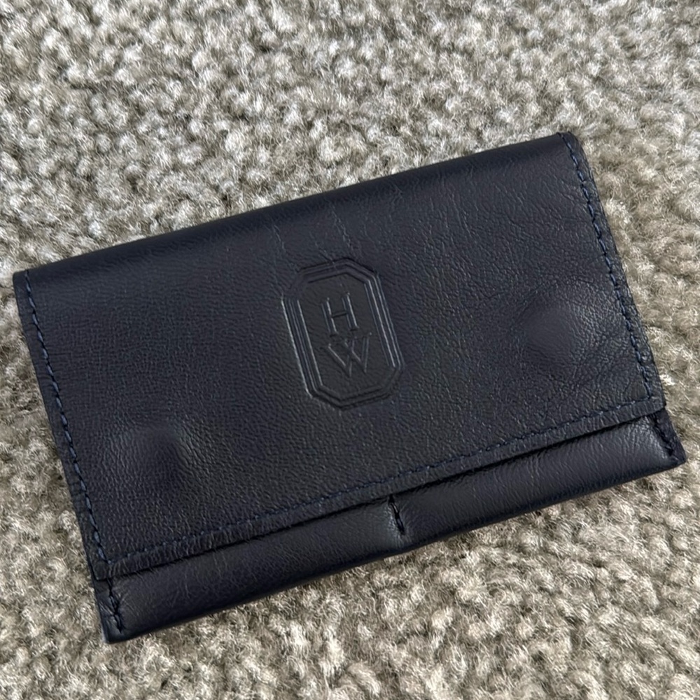 Harry Winston leather travel jewelry bag